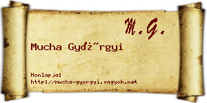 Mucha Györgyi névjegykártya