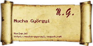 Mucha Györgyi névjegykártya